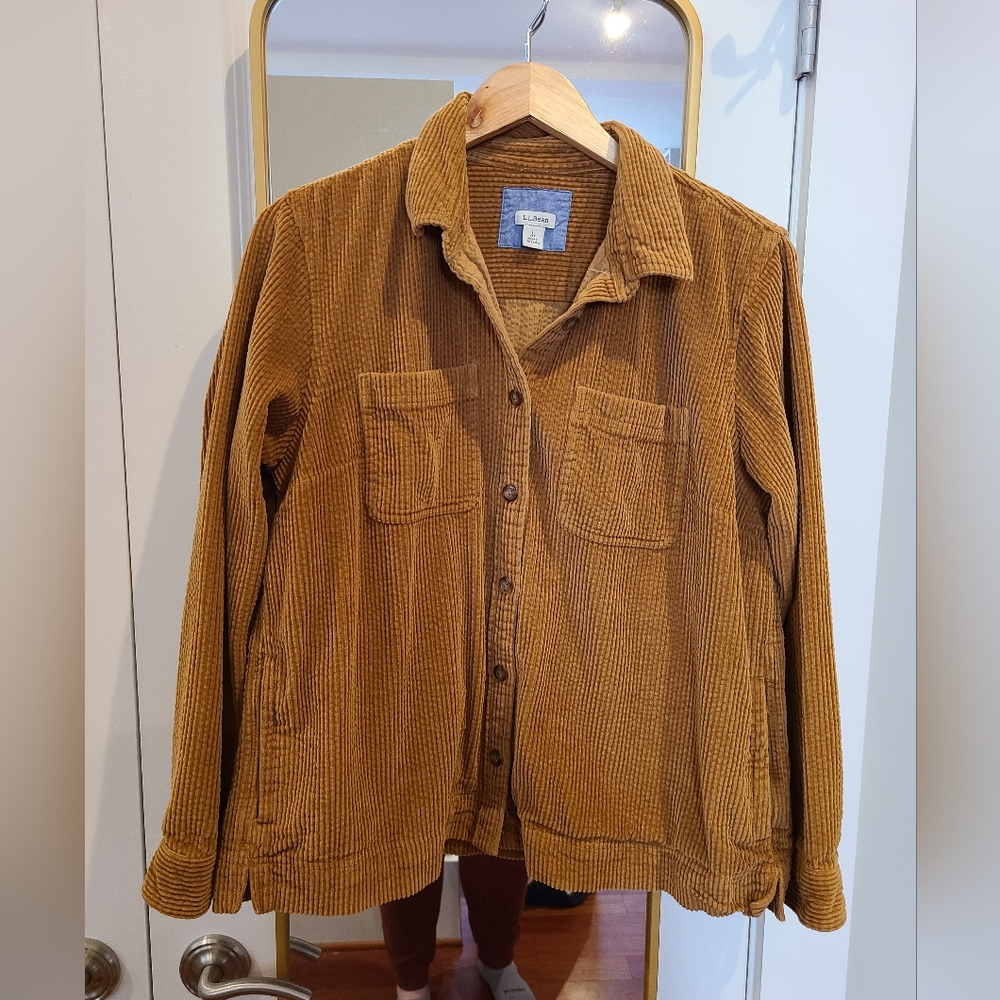 L.L.Bean Corduroy Relaxed Shirt Shacket - L (petite)
